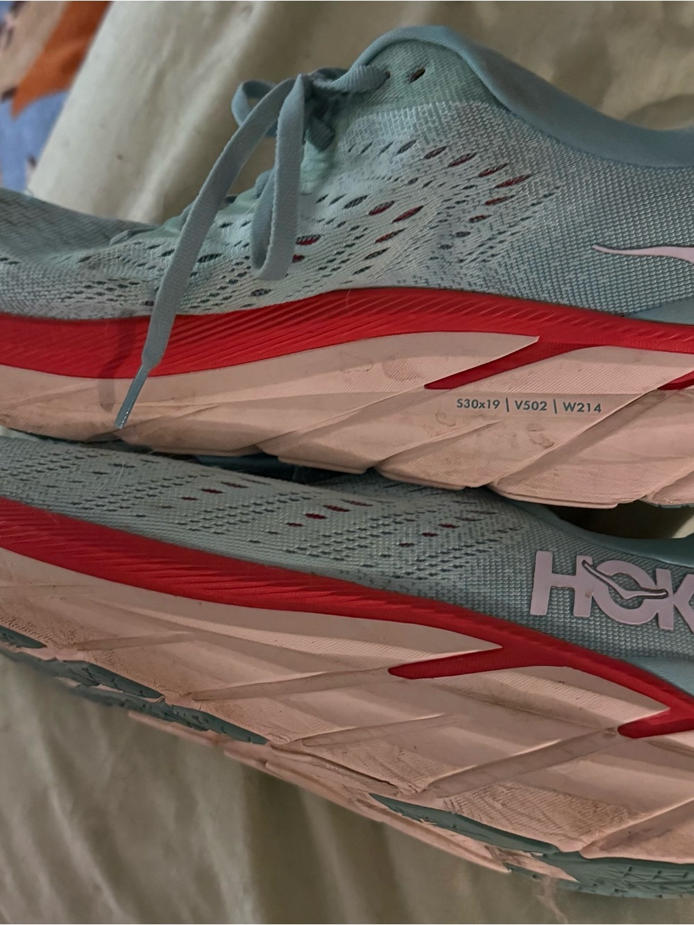 Hoka Women's Mint Green Mesh Running Sneakers - Picture 3 of 5